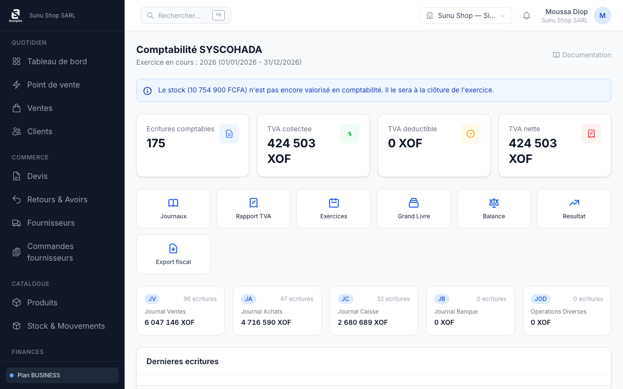 Comptabilité SYSCOHADA